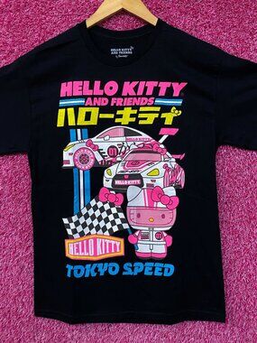 Sanrio Hello Kitty And Friends Tokyo Speed Race Kawaii T-Shirt Medium